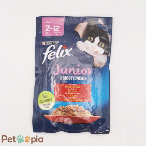 پوچ بچه‌گربه فلیکس جونیور (Felix Junior) با طعم گوشت گاو در ژله